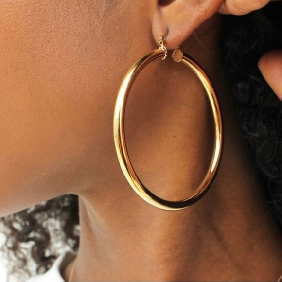 Fashion Jewelry Jewelry - Chunky Gold Thick Hoop Earrings